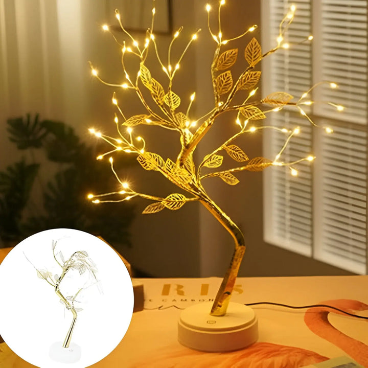 Lampara Decorativa Bonsai Dorado Perlas en guayaquil