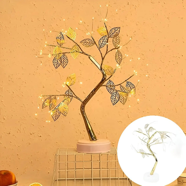 Lampara Decorativa Bonsai Dorado en Ecuador